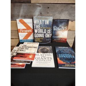 Lot of 8 David Jeremiah Bks/Study Guides - Courage to Conquer, Forward, and more